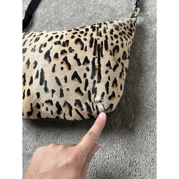 Vintage 90s Womens Bag Y2K Furla Leopard Print Leather Bag, Made in Italy